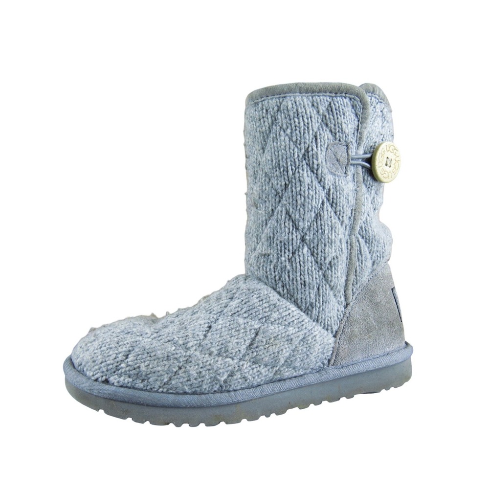 UGG Lattice Cardy Women Boot Size 6 Cold Weatherโ Quilted Knit Gray 3176
